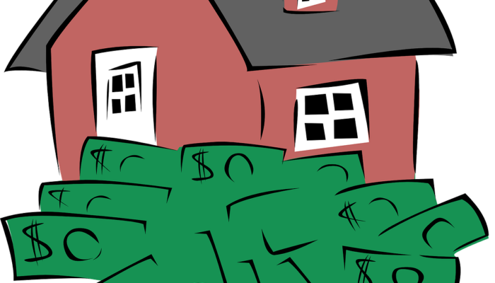 illustration of a house and money